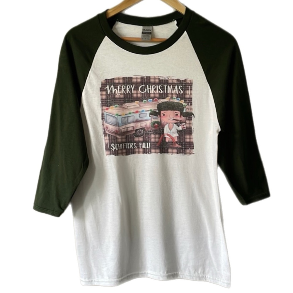 National Lampoons Cousin Eddy Christmas Ugly Baseball 3/4 sleeve Tee